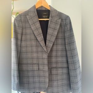 J Crew sommerset blazer in grey plaid Italian wool.